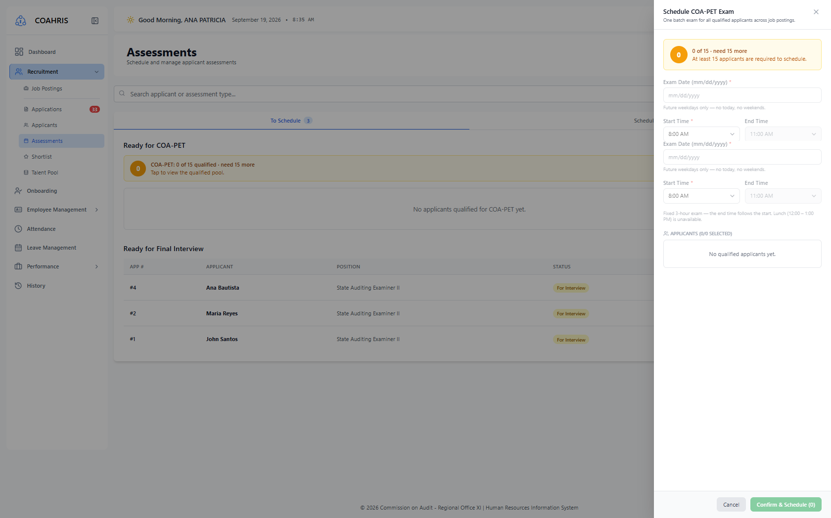 COAHRIS: Human Resource Information System for COA Region XI screenshot 2